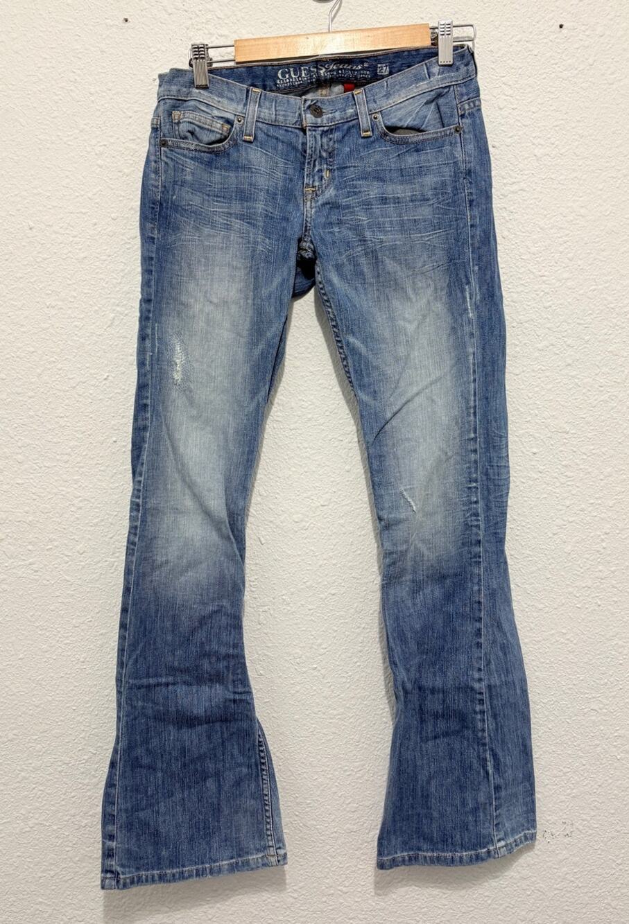 Vintage Guess Low Rise Flare Jeans Y2K Grunge Wide Leg Hippie Boho Skater